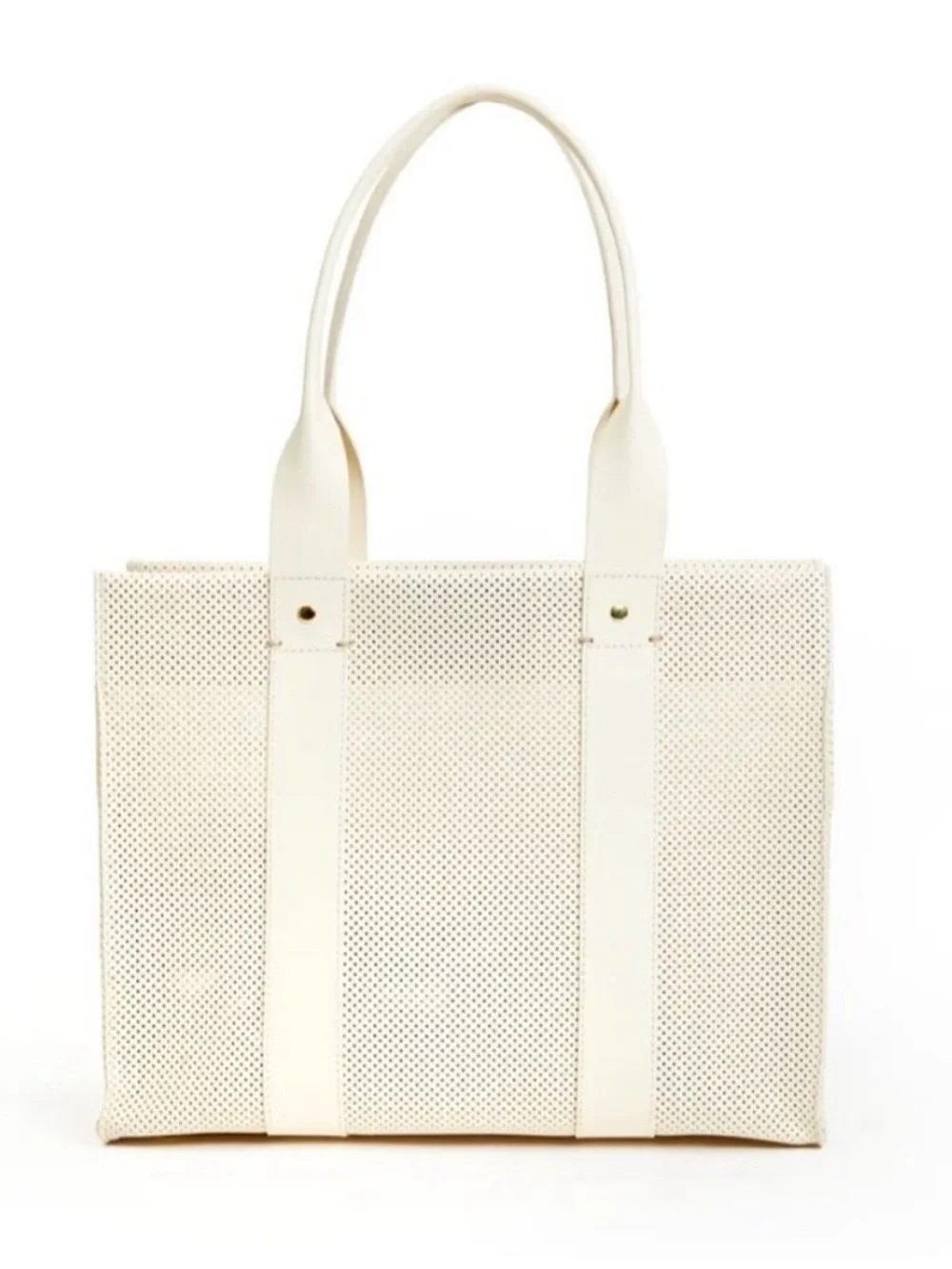 Cream Perforated Tote Bag - Unbranded